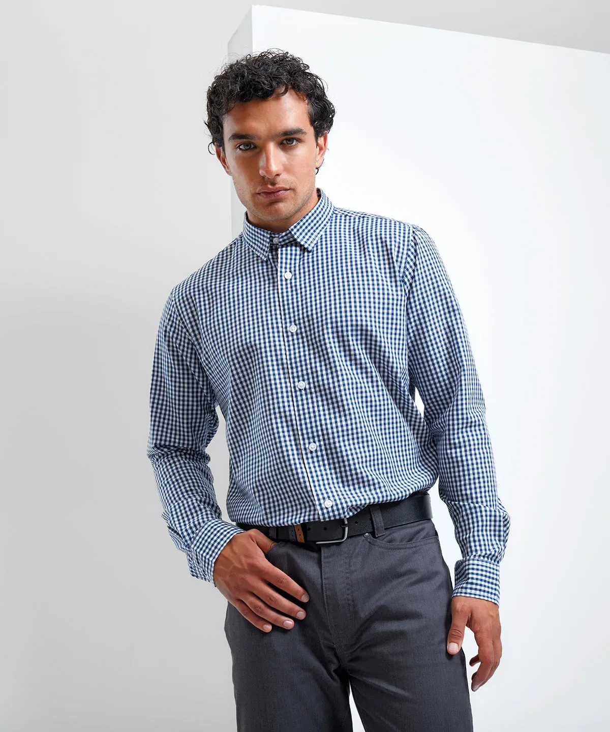 Steel/Black - Maxton check long sleeve shirt