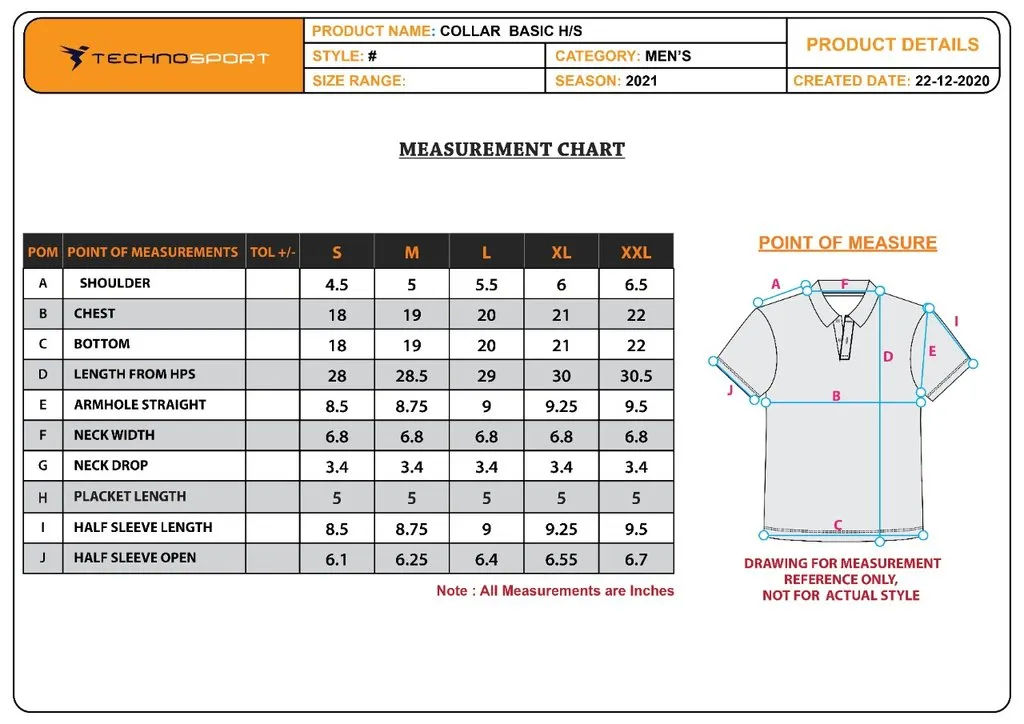 TechnoSport Polo Neck Half Sleeve Dry Fit T Shirt for Men OR-11 (Grey)