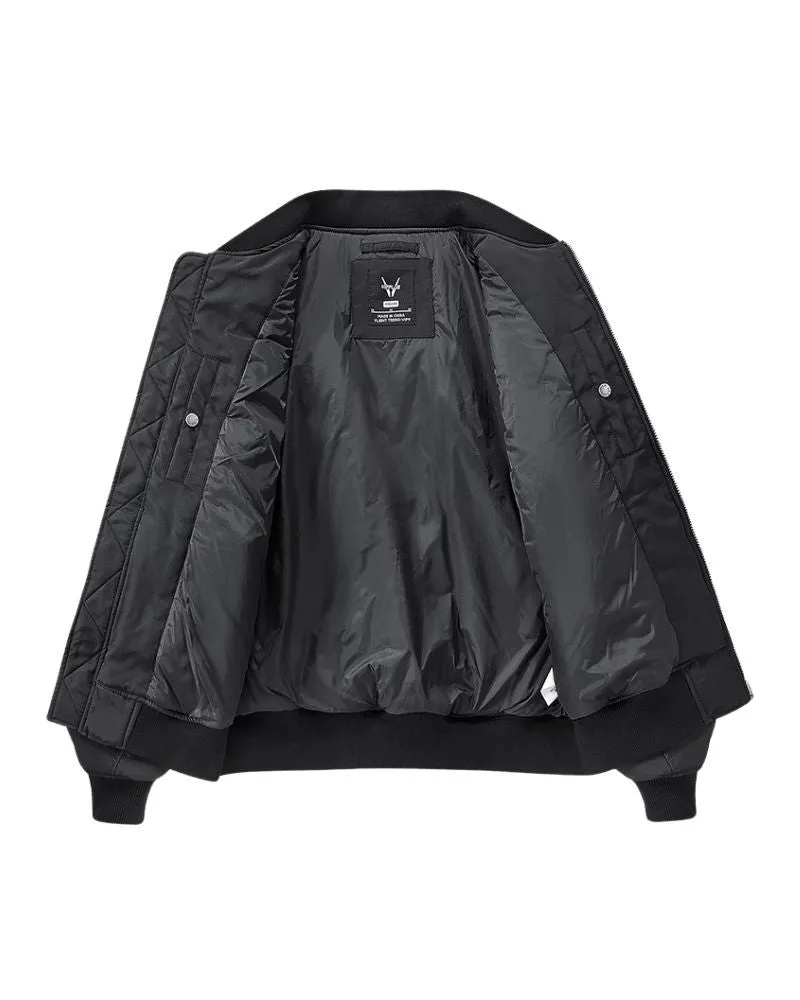 Techwear PU Patchwork Warm Bomber Jacket