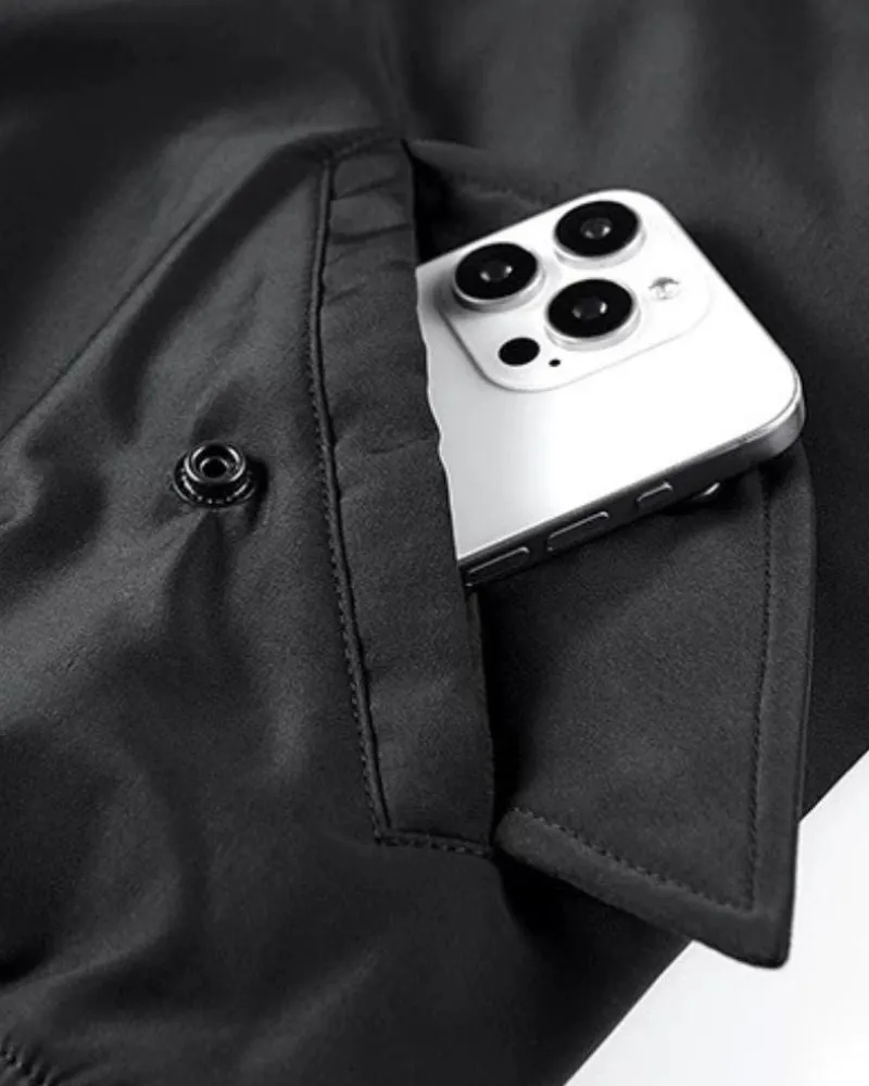 Techwear PU Patchwork Warm Bomber Jacket