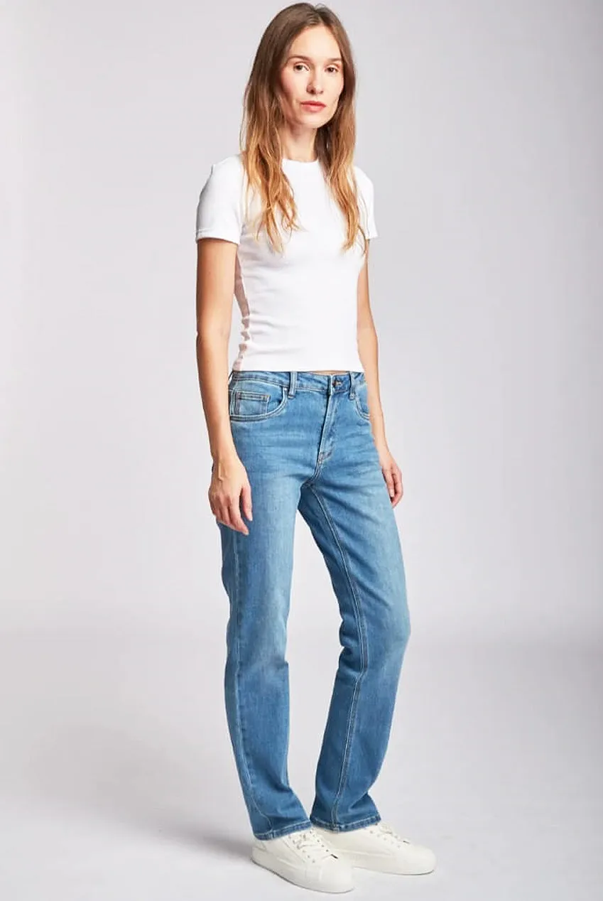 Toxik3 L21274-3 Regular Waist Straight Cut Jeans - Mid Blue