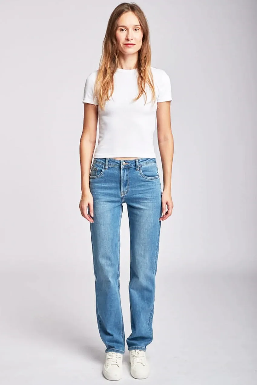 Toxik3 L21274-3 Regular Waist Straight Cut Jeans - Mid Blue