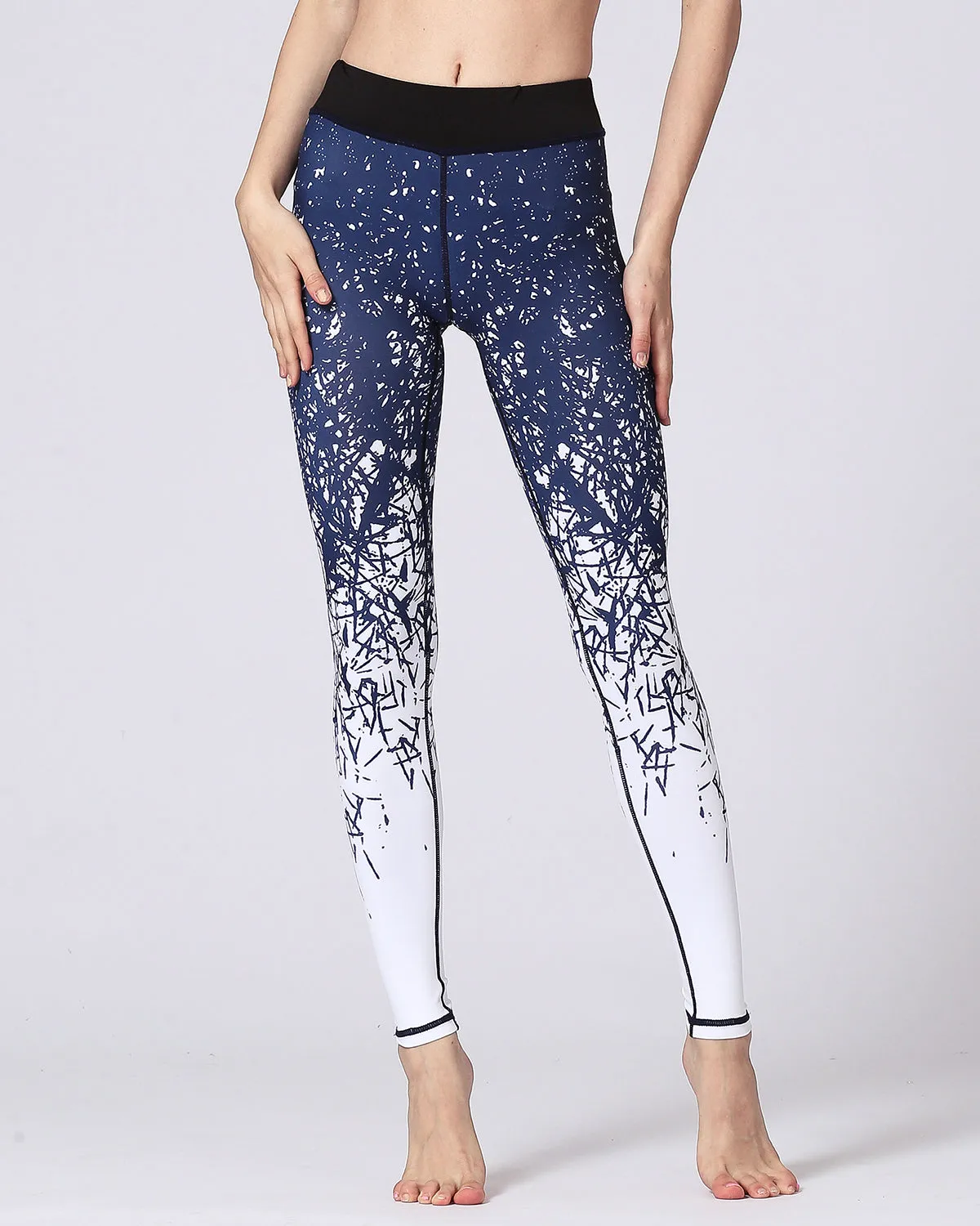Tree Branch Silhouette Leggings - Blue