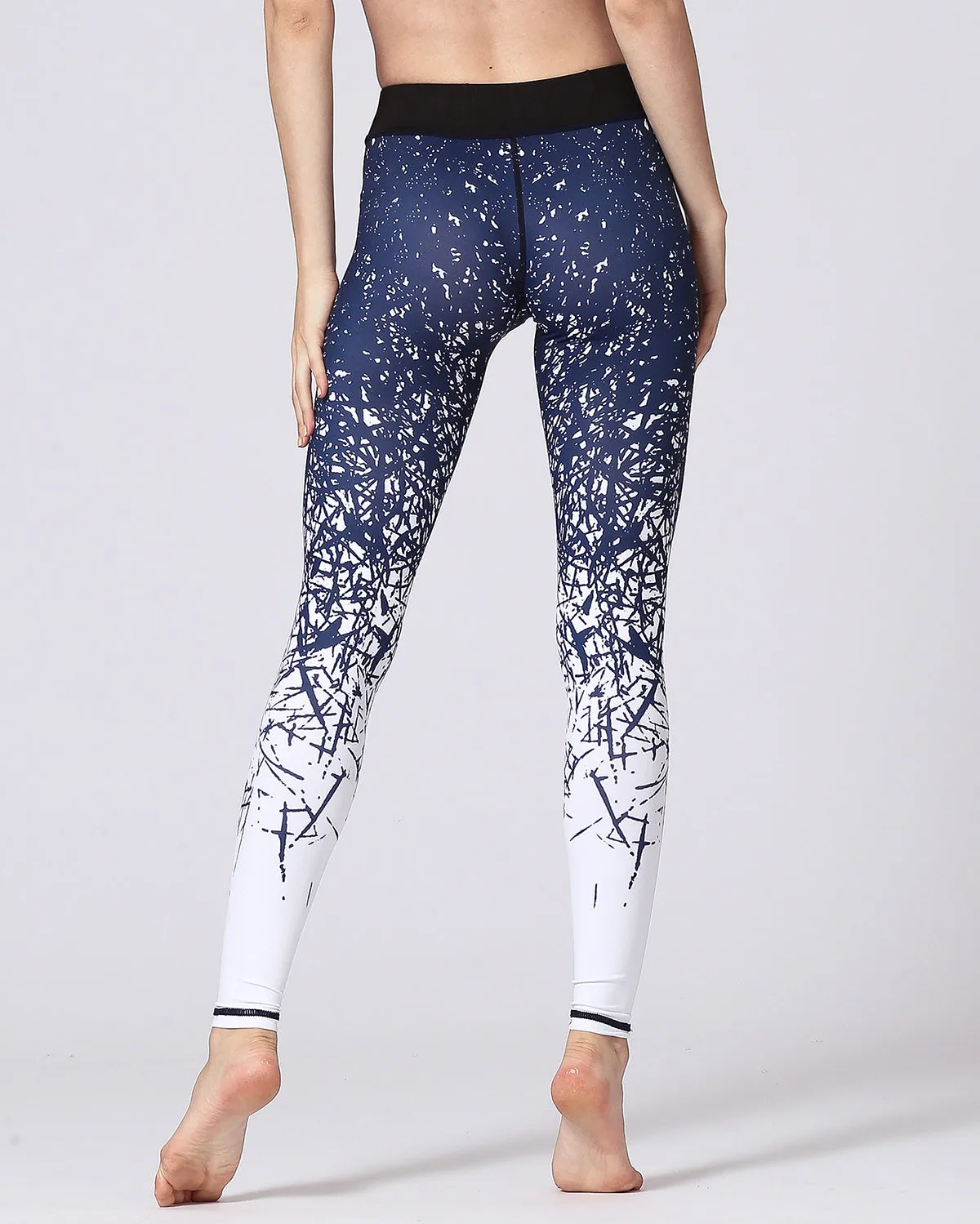 Tree Branch Silhouette Leggings - Blue