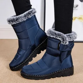 Waterproof Faux Fur Long Plush Platform Ankle Warm Snow Boot