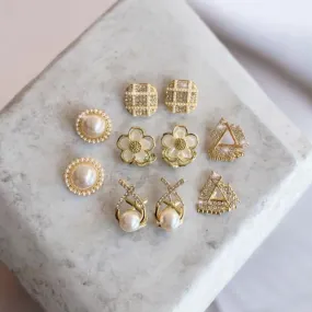 White Whisper - Set of Elegant Ear Studs