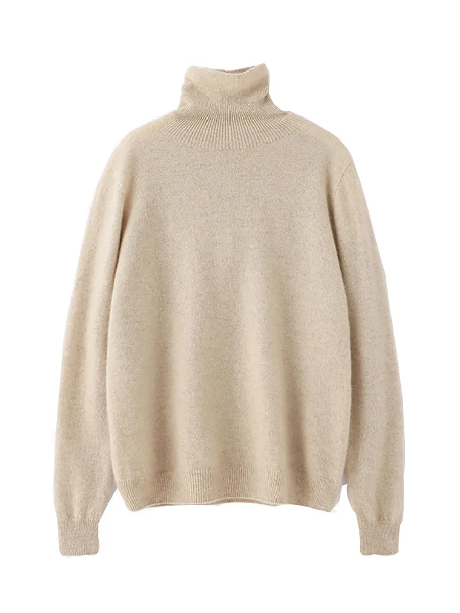 Women Autumn Soft Wool Turtleneck Knit Sweater