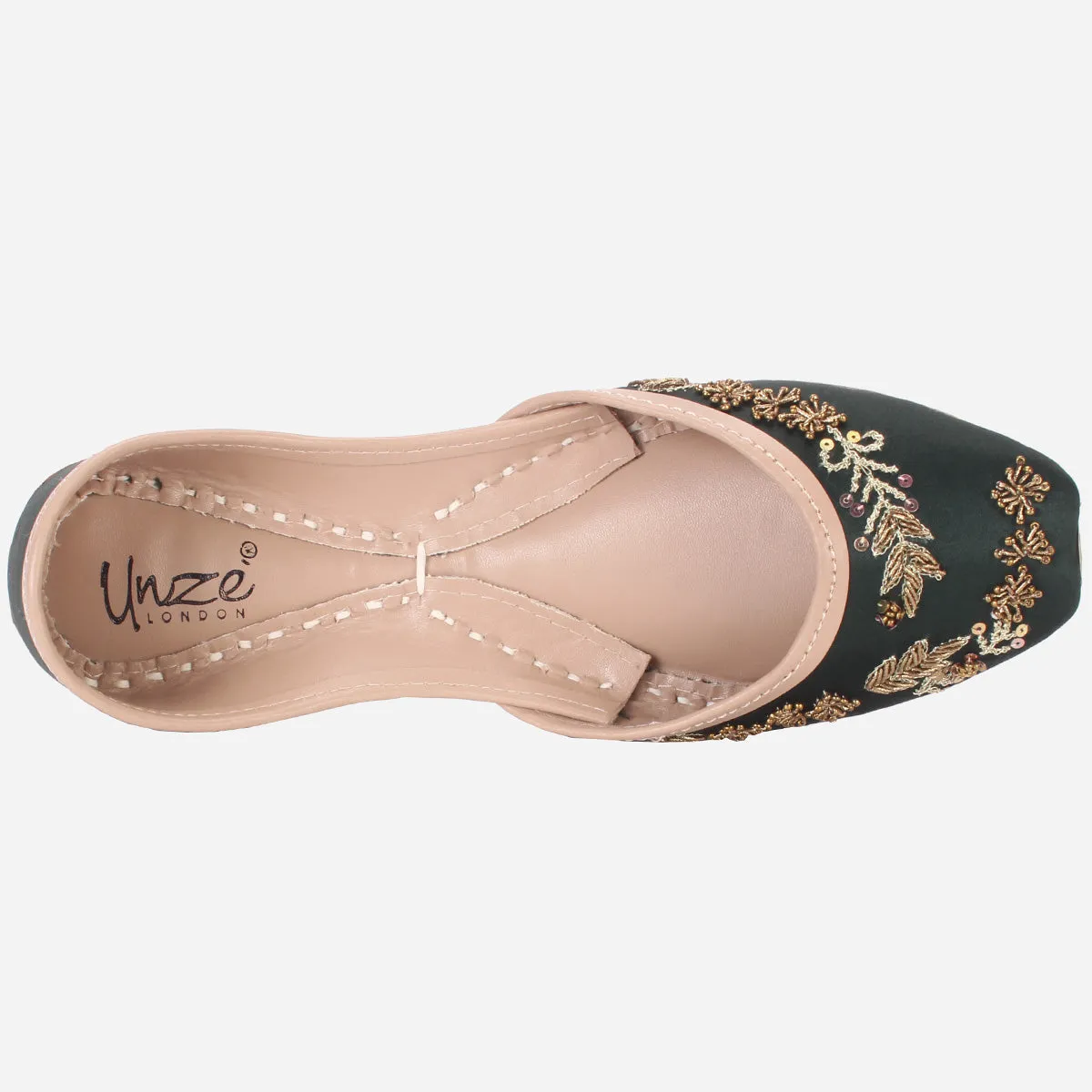 Women "KANYE" Decorated Leather Khussa