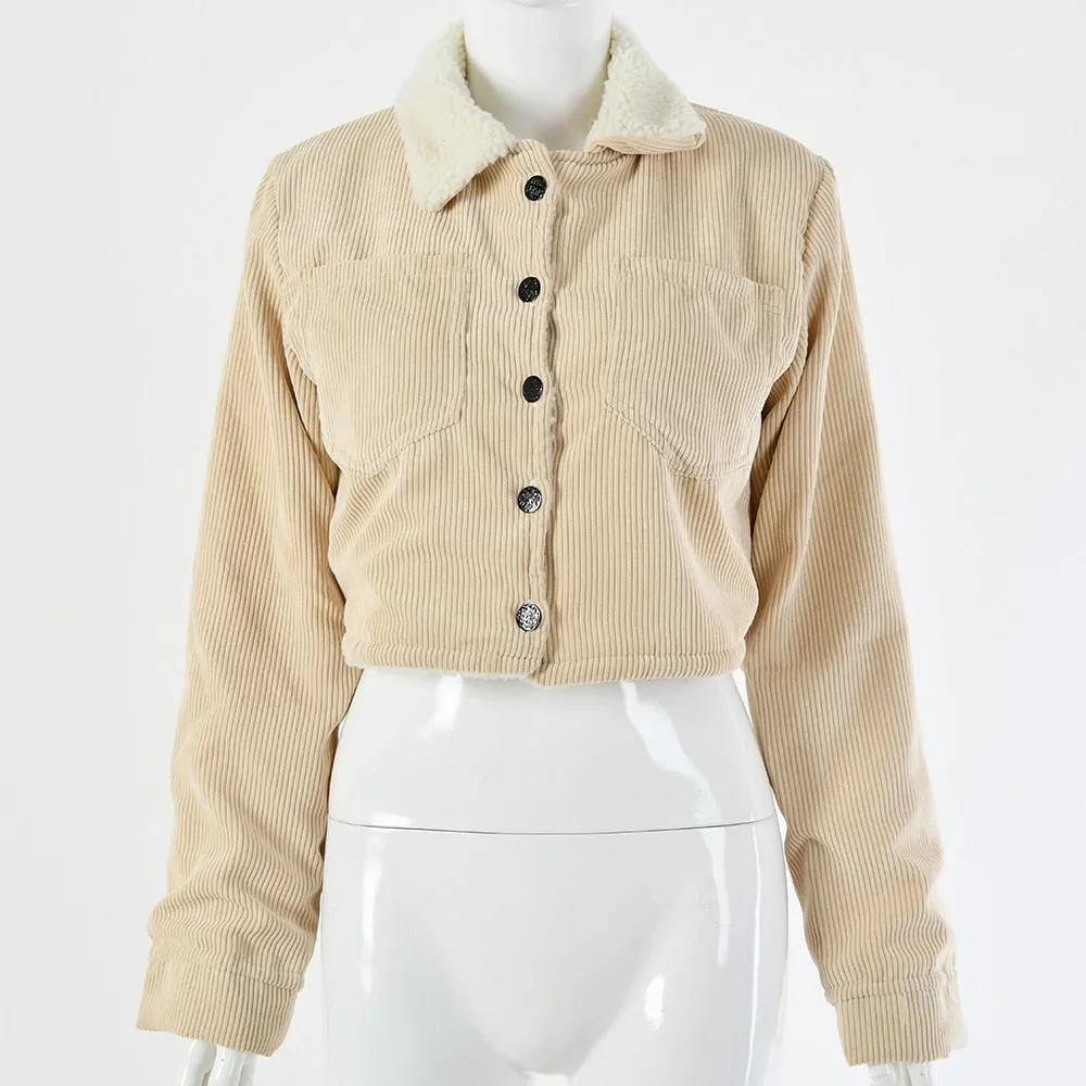 Women's Cotton Warm Turn Down Collar Jacket