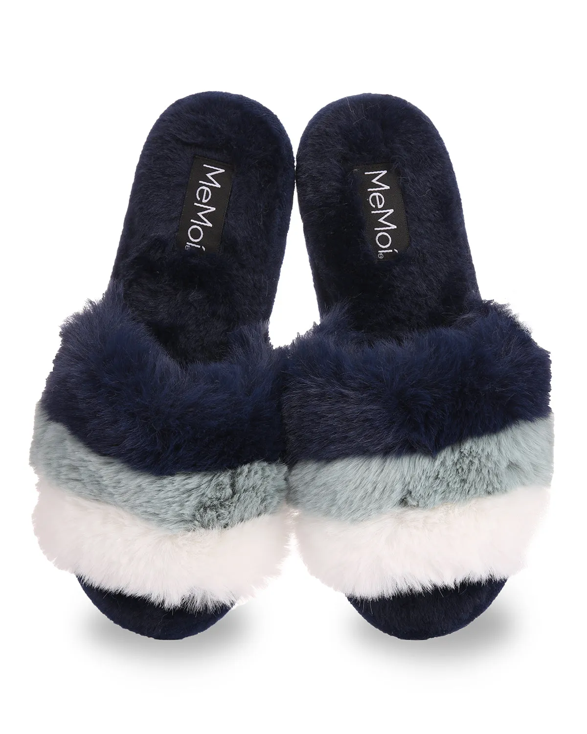 Women's Tonal Stripe Hard Bottom Plush Slippers