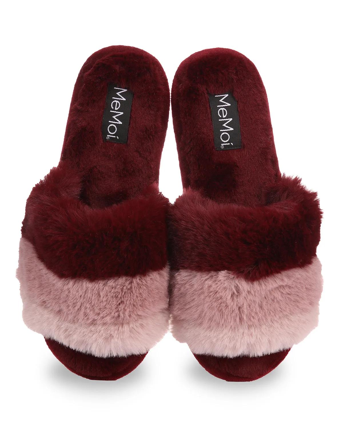 Women's Tonal Stripe Hard Bottom Plush Slippers