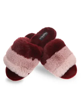 Women's Tonal Stripe Hard Bottom Plush Slippers