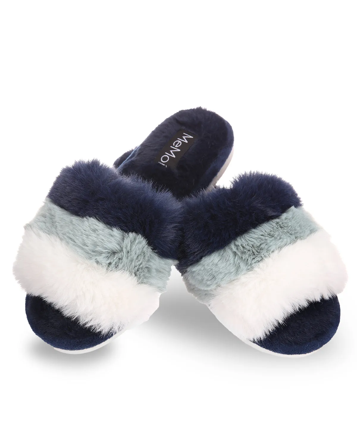 Women's Tonal Stripe Hard Bottom Plush Slippers
