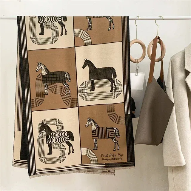 Women's Winter Scarf Luxury  Design Warm Pashmina Blanket