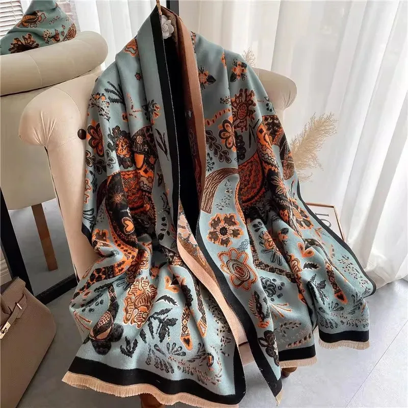 Women's Winter Scarf Luxury  Design Warm Pashmina Blanket