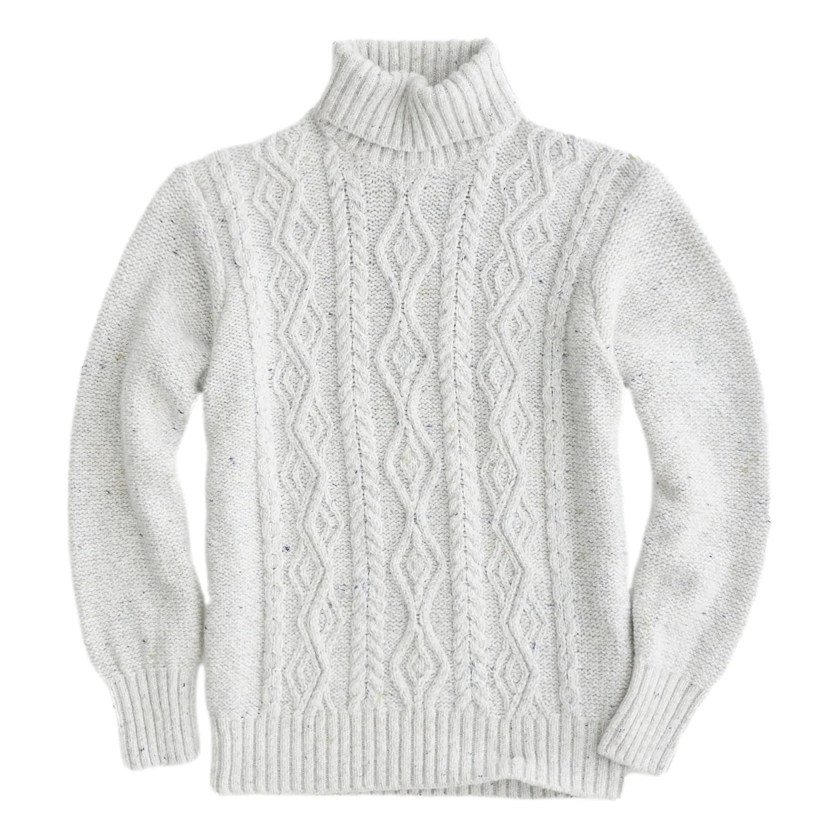 Wool and Cashmere Aran Turtleneck Sweater