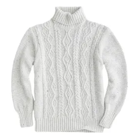 Wool and Cashmere Aran Turtleneck Sweater