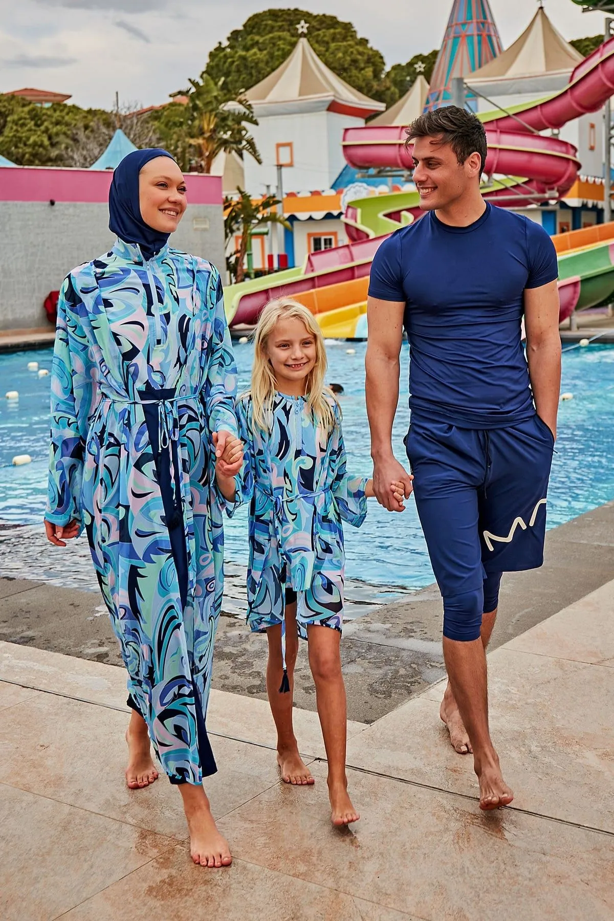 Woven Navy Girls Swimwear K2411